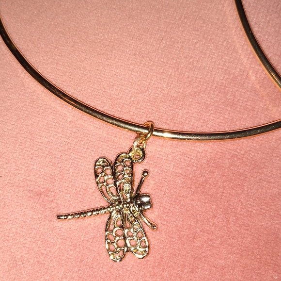 Huge Dragonfly Hoops Oversized Gold XL Hoop Earrings Dangle Charms Dragonflies - Picture 5 of 8